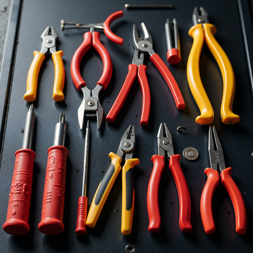 Precision German tools set, metal construction, professional use