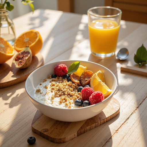 English breakfast cereal with organic ingredients, healthy option