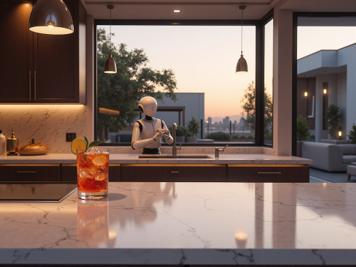 现代家居概念图，智能家居设备，科技感设计，未来生活场景，高科技氛围